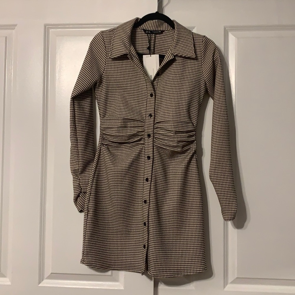 Zara houndstooth dress